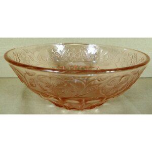 Vintage Jenkins Blossom 7.5" Bowl Pink Depression Glass Dogwood Apple Bowl